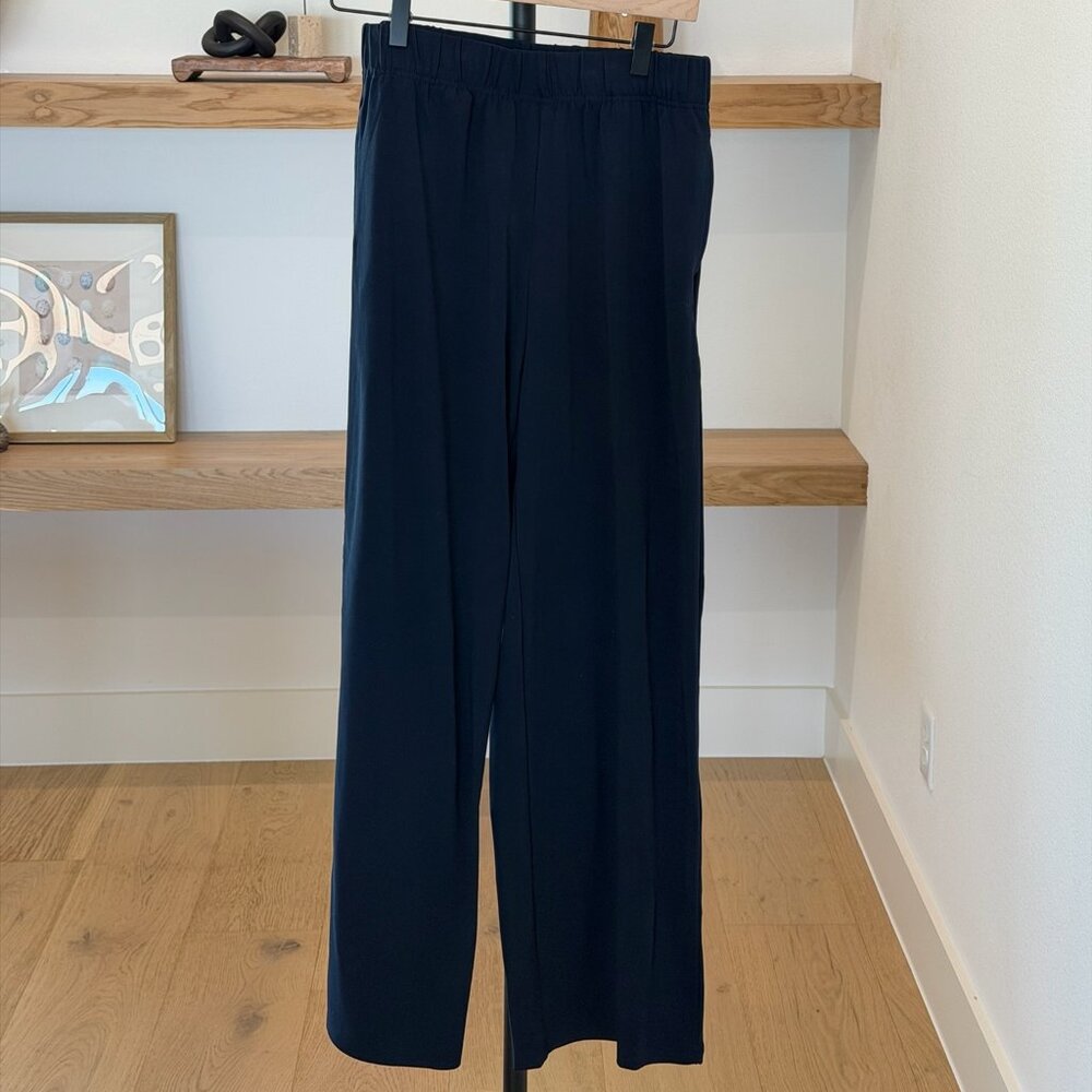 Cozy Earth Brushed Bamboo Wide Leg Pull-On Pant - Navy - S